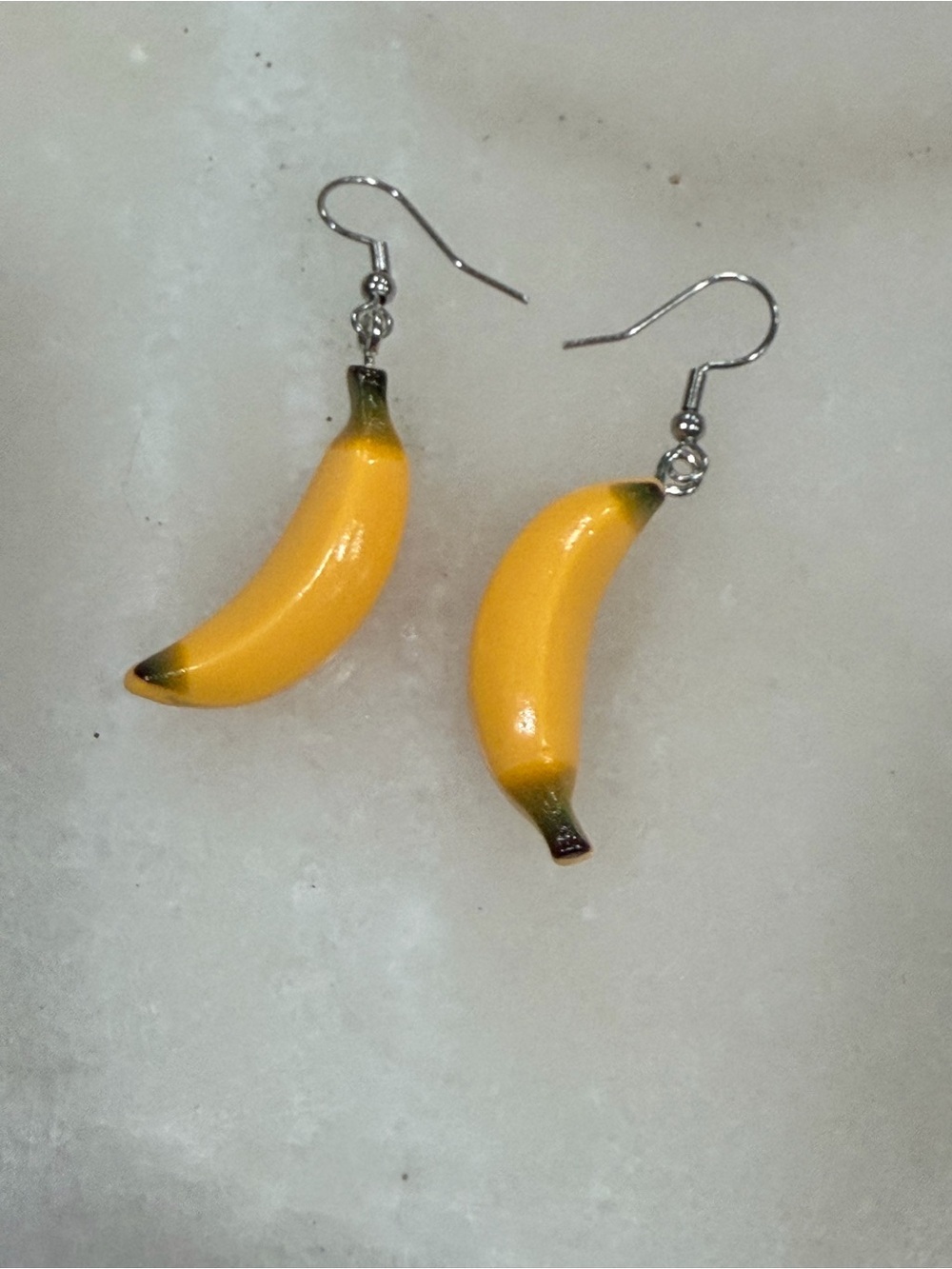 Banana Dangle Earrings Handmade Yellow Fruit Charm Novelty Jewelry